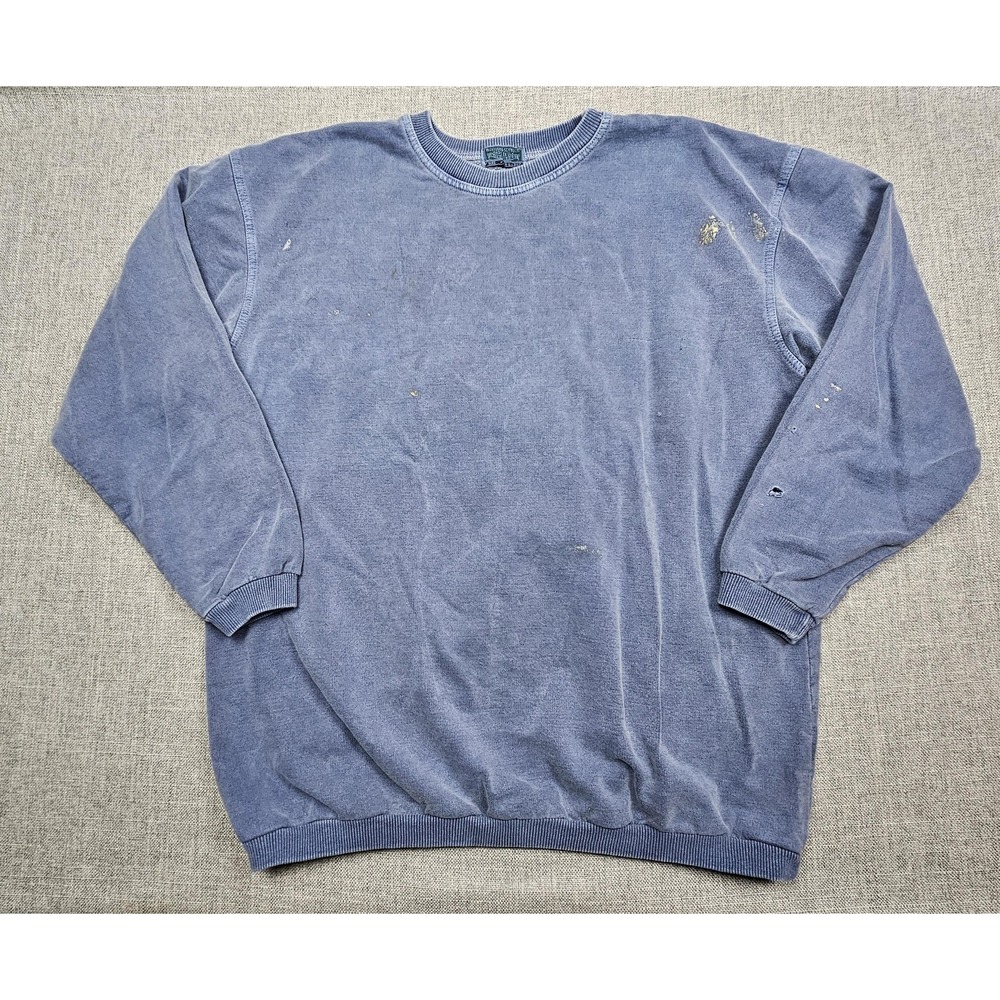 VINTAGE McIntosh & Seymour Sweatshirt Mens 2XL Blue Crewneck Distressed USA
